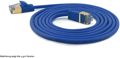 Produktbild von wantecWire Patchkabel CAT7 extradünn SSTP blau 20m
