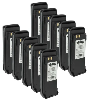 Produktbild von vhbw 10x Akku kompatibel mit Motorola MTR2000, GTP500, P8260, P8200, MTR3000, P6500 Funkgerät, Walkie Talkie (2600 mAh, 7,4 V, Li-Ion) + Gürtelclip