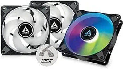 Image de Arctic P12 PWM PST A-RGB 0dB - Value Pack - Ventilateur de boîtier - 120 mm - noir (pack de 3)