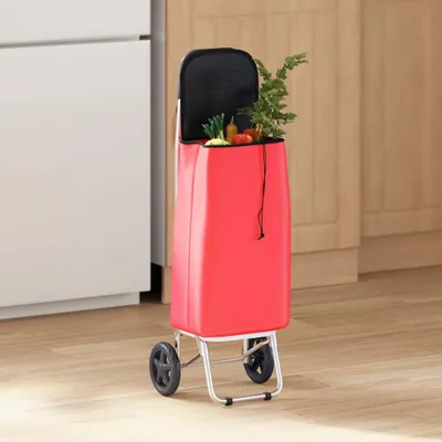 Produktbild von vidaXL Einkaufswagen Rot 35 x 28 x 92 cm Oxford-stoff