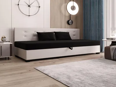 Obrázek produktu pro Jednolůžková postel 100x195 AJKA BIZ 2 - černá / ecru