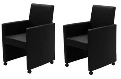 Produktbild von vidaXL Esszimmerstühle 2 Stk. Schwarz Kunstleder