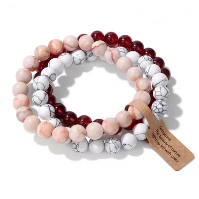Imagen del producto de Pulsera de piedras naturales, hecha a mano, de 19 cm, para el bienestar