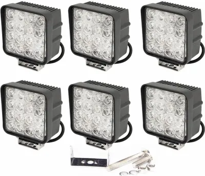 Produktbild von Greenmigo 6X 48W Led Arbeitslicht Arbeitsscheinwerfer Fluter Led Offroad Flutlicht Spotlight Reflektor Scheinwerfer Arbeitsscheinwerfer 3800LM Schwarz Aluminium