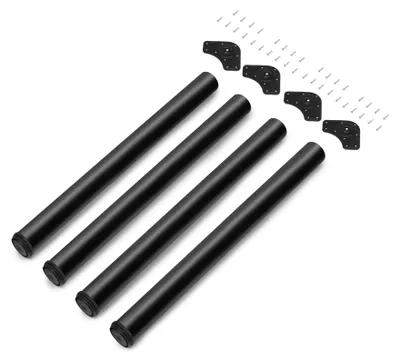 Produktbild von Emuca Lot von 4 Tischbeine, Durchmesser 60mm, H 710mm, Stahl, Schwarz lackiert