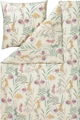 Produktbild von Estella Interlock Jersey Bettwäsche Lyra 6617-230 Blumen Natur 135x200