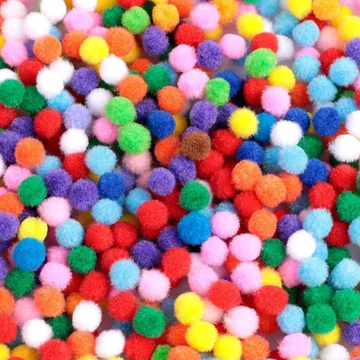 Imagen del producto de Mini pompones, 10 mm, 2000 unidades, materiales de manualidades coloridos para proyectos creativos