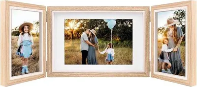 Produktbild von Holz-Fotoeinfassungen - scharnierend - 3 Stücke - 4x6 und 5x7
