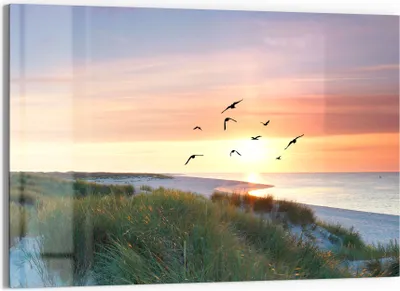 Produktbild von DEQORI Magnettafel Glas 60x40 cm 'Küstenpanorama' beschreibbar Whiteboard