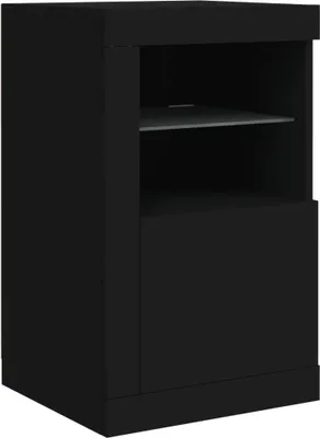 Produktbild von vidaXL Beistellschrank mit LED-Leuchten Schwarz Holzwerkstoff