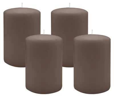 Produktbild von Flachkopf-Stumpenkerzen Mocca 120 x Ø 50 mm, 4 Stück