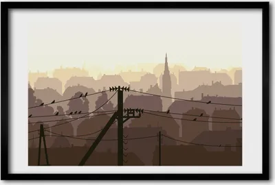 Produktbild von Bild 60x40 MDF-Rahmen, Wandkunst Stadtnetzspannung
