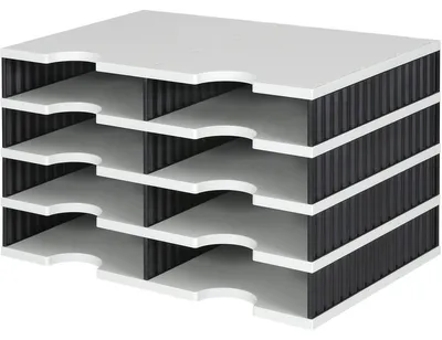 Image de styro 268-0204.98 styro Unité de base styrodoc duo, 8 compartiments, gris/noir