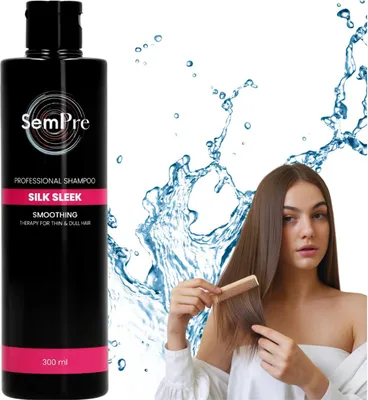 Obrázok produktu pre Sempre | Silk Shampoo 300 ml - Uhladzujúci šampón - Intenzívna starostlivosť - Na suché vlasy - Profesionálna starostlivosť o vlasy