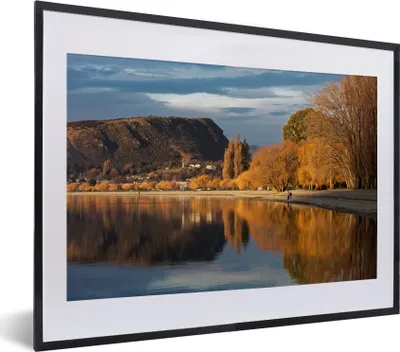 Produktbild von MuchoWow® MuchoWow® Gerahmtes Poster See - Berg - Wald 40x30 cm - Poster mit zchwarzem Bilderrahmen - Bilderrahmen - Poster im Rahmen