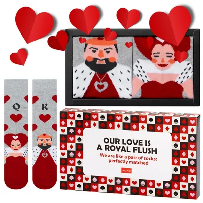 Produktbild von Lustige Herren-Baumwollsocken mit Kartenspiel-Motiv Größe 40-45 von SOXO Valentinsgeschenk für Männer