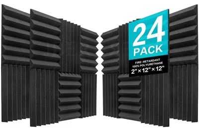 Obrázek produktu pro Sada 24 černých akustických panelů – 5 x 30 x 30 cm