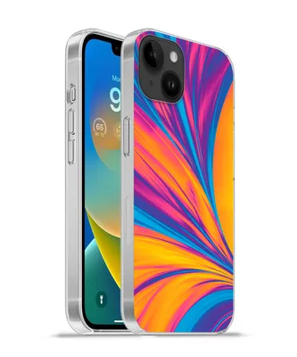 Produktbild von MuchoWow® Handyhülle Schutzhülle Hülle für Apple iPhone 14 Plus - Soft case Federn - Regenbogen - Neon - Abstrakt Silikon Softcase Handy Hülle - Abbildung
