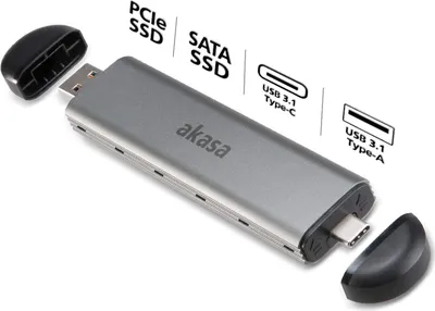 Image de Boîtier externe de disque SSD M.2 Sata/NVMe vers SSD USB 3.1 Gen2 d'Akasa (AK-ENU3M2-04)