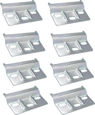 Produktbild von 8 Stück Metall Trägerplatte, Schrankaufhängeschiene, Aufhängeschiene, Schrankaufhänger, Hängeschrank Halterung, Verzinkter Stahl, Robuste Wandbefestigung, für Küchen- und Wohnraumschränke
