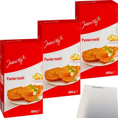 Produktbild von Jeden Tag Paniermehl 3er Pack (3x1000g Packung) + usy Block