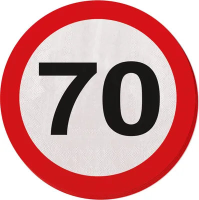 Produktbild von Serviette Verkehrsschild 70 Jahre 20 stk