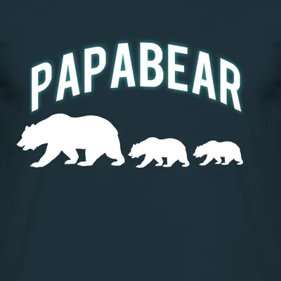 Produktbild von Spreadshirt Papabear Bärenfamilie Dad Männer T-Shirt, L, Navy