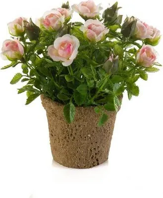 Produktbild von artplants.de Kunstblume Rose LARAINA im Dekotopf, rosa, 15cm - Kunstrosen