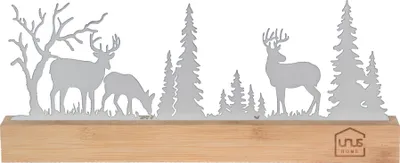 Produktbild von UNUS Deko Aufsteller Hirsch Wald Silhouette Deko aus Bambusholz und Metall