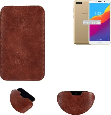 Produktbild von K-S-Trade Schutzhülle Handyhülle kompatibel mit Huawei Honor 7S Handytasche Kunstleder Sleeve in braun