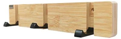 Produktbild von HOME DELUXE Garderobenleiste inkl. Haken und Magnete - bambus, 3 x Haken | Wandgarderobe, Kleiderhaken, Garderobe, Garderobenhaken