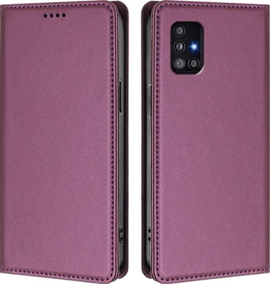 Obrázek produktu pro Kožené pouzdro pro Samsung Galaxy A51 5G, magnetické flipové pouzdro zPolyuretankůže se stojánkem Fialová