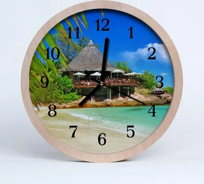 Produktbild von Holzuhr 20fi cm wanduhr - Insel Landschaft