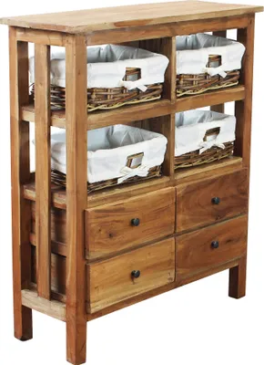 Immagine prodotto di Milani Home - Mobiletto in legno riciclato cm 78 l x 30 p x 94 h - Marrone
