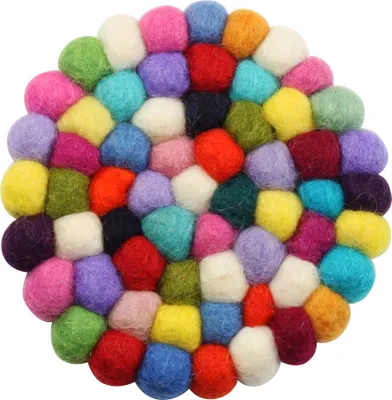 Produktbild von Filzuntersetzer - Filzmatte - Untersetzer - kunterbunt - rund - ca. 10 cm