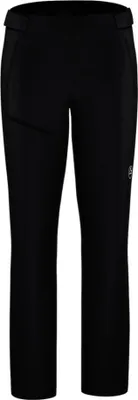 Schwarze Softshellhose für Damen von La Sportiva mit geradem Schnitt und Logo auf dem linken Oberschenkel
