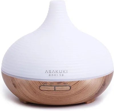 Productafbeelding van Geelkleurige aromadiffuser van 300 ml met 7 LED-lampjes, geschikt voor de slaapkamer
