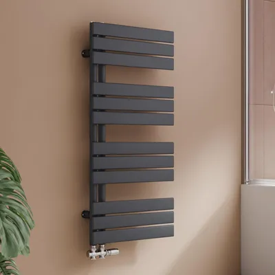 Produktbild von S'AFIELINA 1041x500mm Design Badheizkörper Handtuchheizkörper Flach Paneel Seitenanschlusss Heizkörper für Bad Handtuchtrockner Anthrazit 529 Watt
