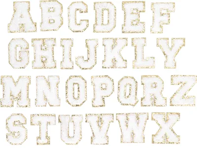 Produktbild von 26 PCS -Buchstaben Patches A bis Z White DIY Personalisierte dekorative Reparaturen bestickter Nähen
