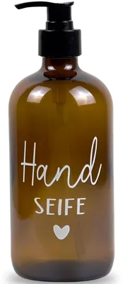 Zdjęcie produktu dla Dozownik mydła ze szkła, z czarną pompą, o pojemności 500 ml