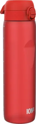 Obrázek produktu pro ION8, láhev na pití, objem 1 litr (1000 ml), s těsněním proti úniku, otevírání jednou rukou, bezpečné uzavření, vhodná do myčky, bez BPA, s praktickou rukojetí, snadno se čistí, ideální pro sport a posilovnu, červená barva