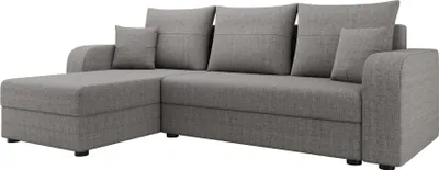Image de Best Mobilier Harvey - Canapé d'angle réversible 4 places convertible avec coffre en tissu , Gris clair