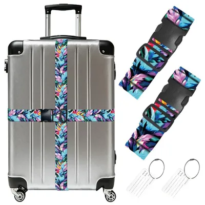 Immagine prodotto di Omgoods - Set di cinture colorate per valigie con etichette - 4 pezzi