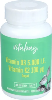 Produktbild von Vitamin D3 Depot 5000 IE + Vitamin K2 7100 mcg, 180 St TAB