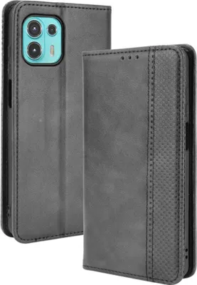 Produktbild von Motorola Edge 20 Lite Hülle - Coverup Vintage Style Klapphülle - Schwarz