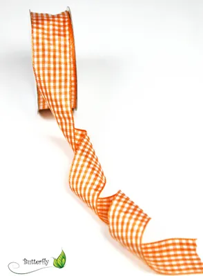 Produktbild von Karoband 25mm, 10 Meter, Farbe:orange 668
