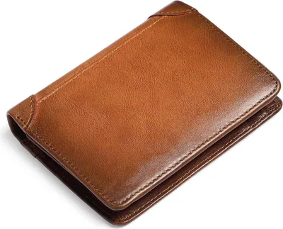 Image de Porte-monnaie homme protection RFID Cuir Slim Wallet Porte-monnaie marron