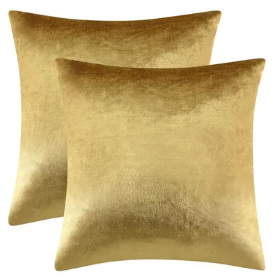 Productafbeelding van Set van 2 gouden kussenhoezen, 40 x 40 cm, van fluweel