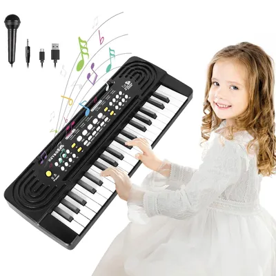 Obrázek produktu pro Dětské piano - 37 kláves - S mikrofonem - Elektronická klávesnice - Osm zvuků a osm rytmů