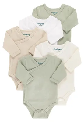 Produktbild von Kindsgard Wickelbody langarm „trunder“ – Beige 74 – 5er-Pack aus Jersey – 100% B